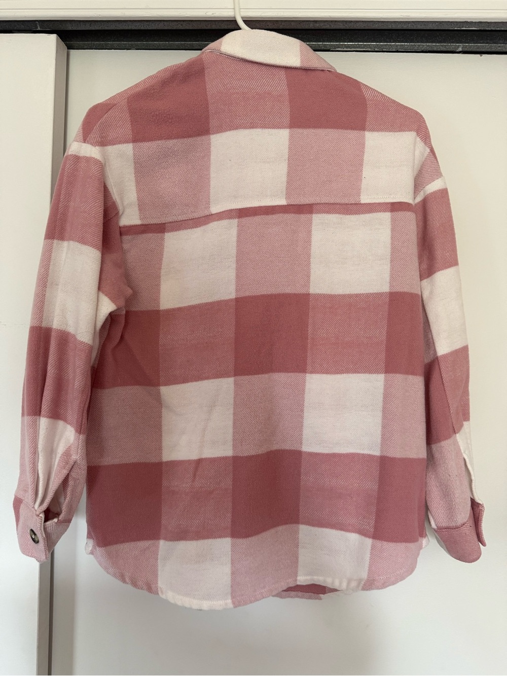 H&M Pink and White Buffalo Plaid Button-Down Shirt